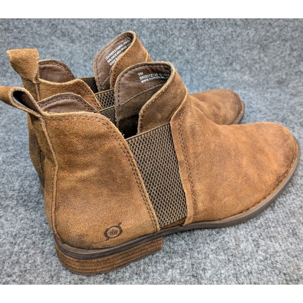 Born Women's 9M Brown Suede Chelsea Ankle Boots Elastic Side Comfort Casual - Picture 6 of 16